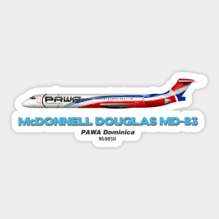 McDonnell Douglas MD-83 - PAWA Dominica Sticker